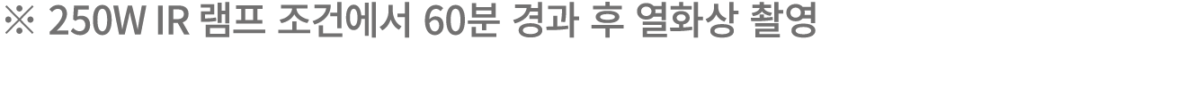 ※ 250W IR 램프 조건에서 60분 경과 후 열화상 촬영