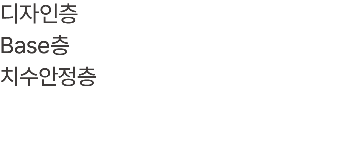 디자인층 Base층 치수안정층