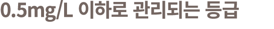 0.5mg/L 이하로 관리되는 등급