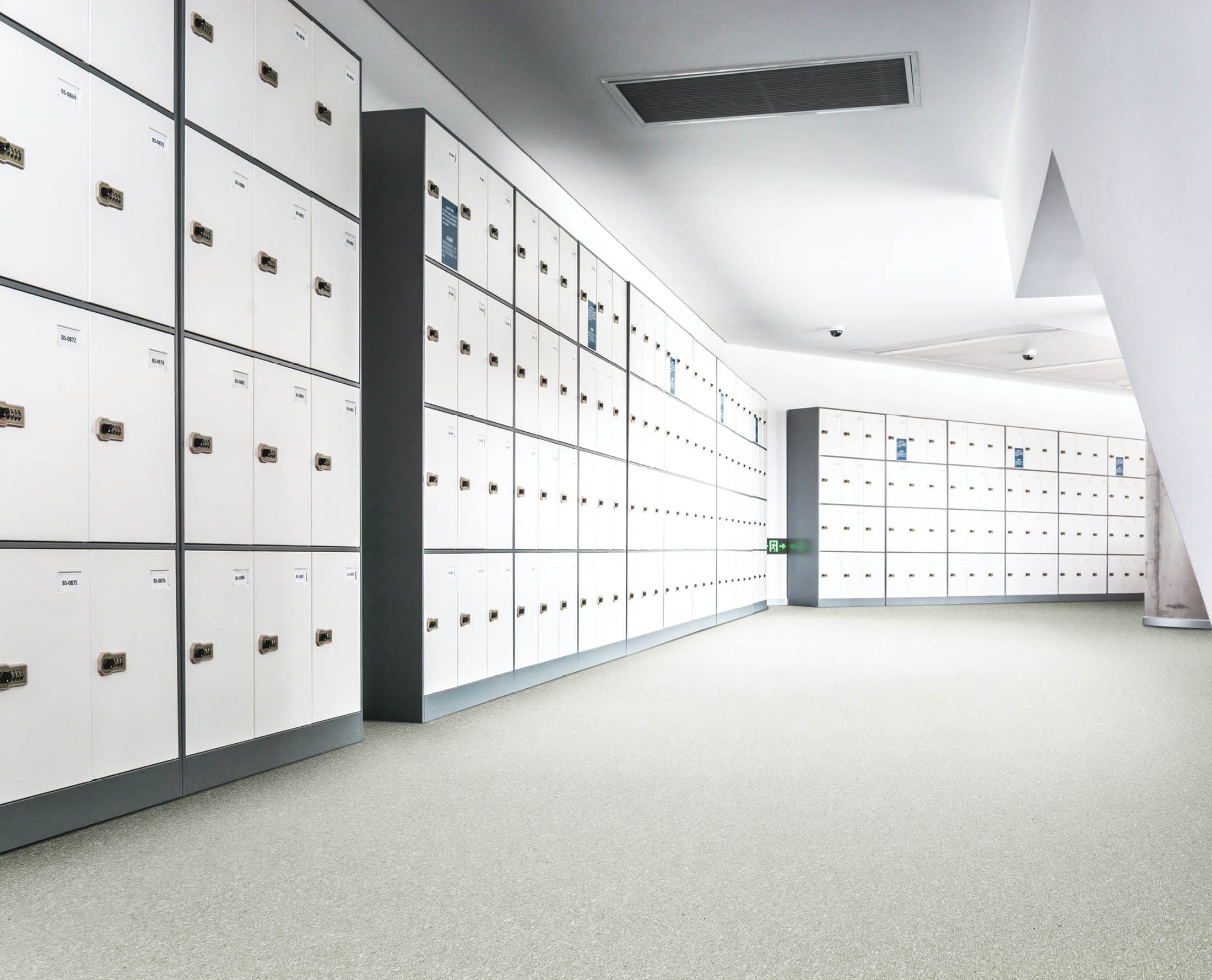 A row of school lockers.