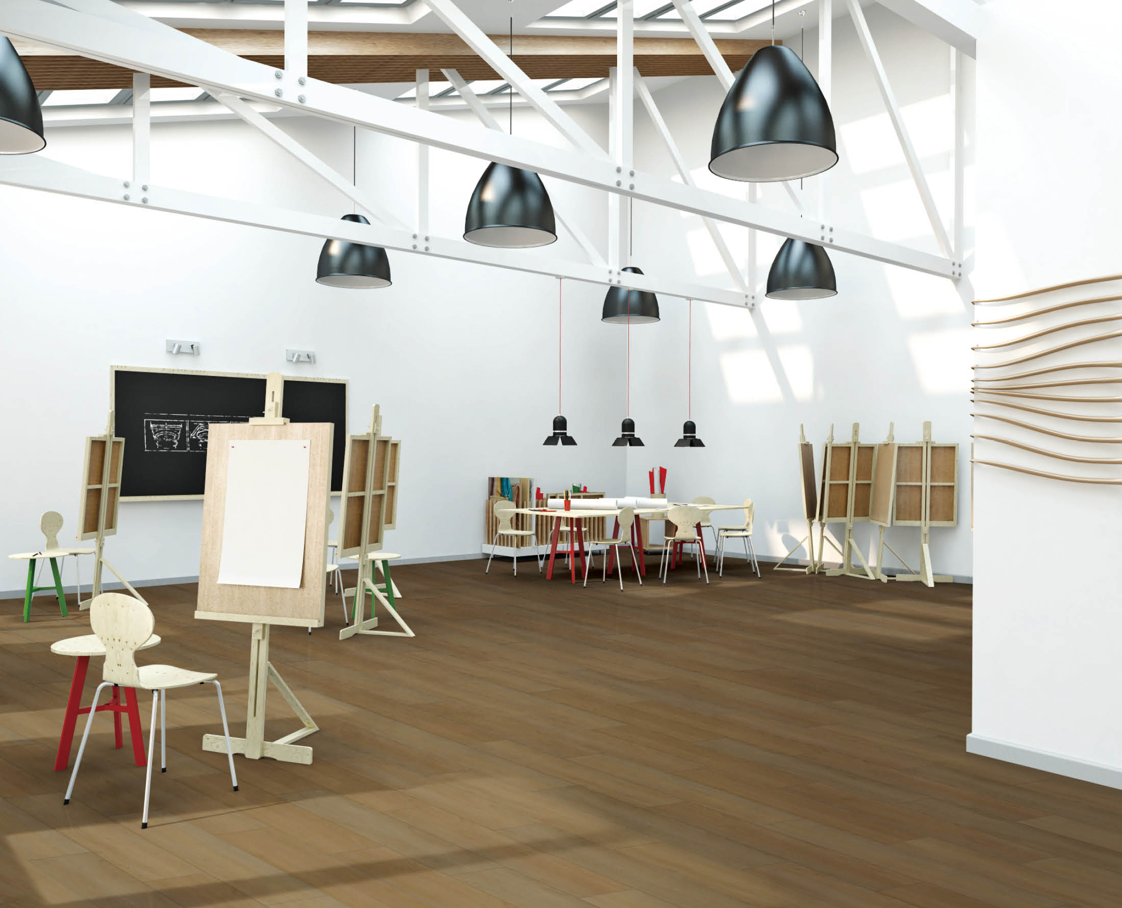 modern interior of artist`s workshop. High resolution illustration.; Shutterstock ID 54976801