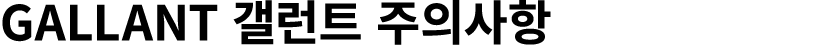 GALLANT 갤런트 주의사항