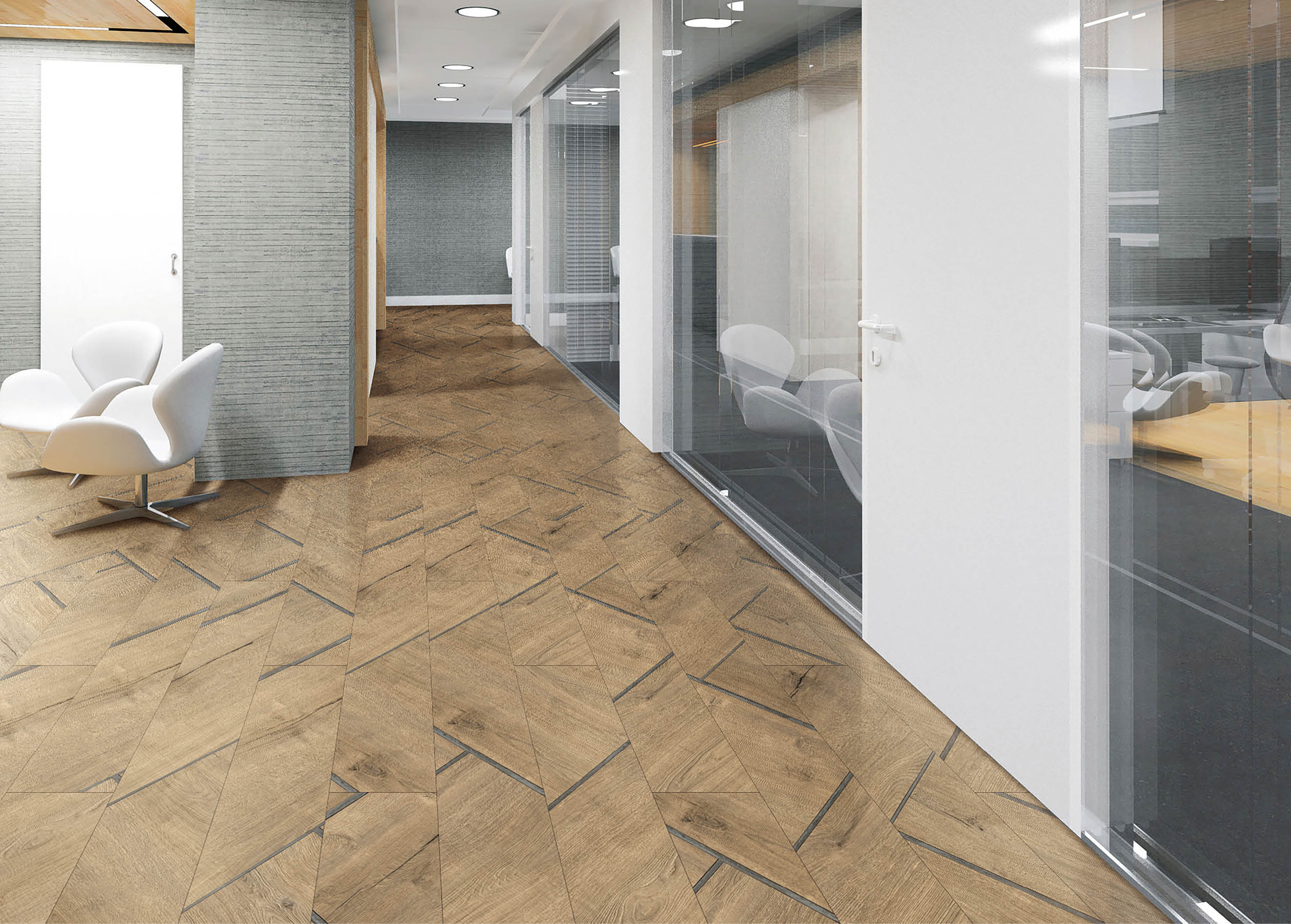 60414458 - corridor of modern office building 3d visualization