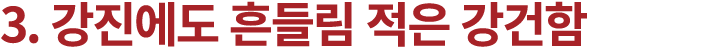 3. 강진에도 흔들림 적은 강건함